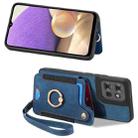 For Motorola Moto G Power 2025 5G Retro Skin-feel Ring Multi-card RFID Wallet Phone Case(Blue) - 2