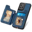 For Motorola Moto G Power 2025 5G Retro Skin-feel Ring Multi-card RFID Wallet Phone Case(Blue) - 3