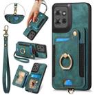 For Motorola Moto G Power 2025 5G Retro Skin-feel Ring Multi-card RFID Wallet Phone Case(Green) - 1