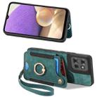 For Motorola Moto G Power 2025 5G Retro Skin-feel Ring Multi-card RFID Wallet Phone Case(Green) - 2