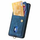 For Honor Magic7 Pro Retro Card Wallet Fold Leather Phone Case with Strap(Blue) - 3