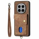 For Honor Magic7 Pro Retro Card Wallet Fold Leather Phone Case with Strap(Brown) - 2