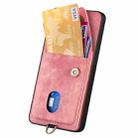 For Honor Magic7 Pro Retro Card Wallet Fold Leather Phone Case with Strap(Pink) - 3