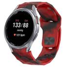 For Samsung Galaxy Watch 7 44mm Football Texture Reverse Buckle Silicone Watch Band(Camouflage Red) - 1