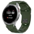 For Samsung Galaxy Watch 7 44mm Football Texture Reverse Buckle Silicone Watch Band(Army Green) - 1