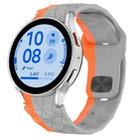 For Samsung Galaxy Watch FE 40mm Football Texture Reverse Buckle Silicone Watch Band(Grey Orange) - 1