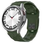 For Samsung Galaxy Watch 6 Classic 47mm Football Texture Reverse Buckle Silicone Watch Band(Army Green) - 1