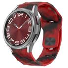 For Samsung Galaxy Watch 6 Classic 43mm Football Texture Reverse Buckle Silicone Watch Band(Camouflage Red) - 1