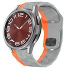 For Samsung Galaxy Watch 6 Classic 43mm Football Texture Reverse Buckle Silicone Watch Band(Grey Orange) - 1