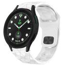 For Samsung Galaxy watch 5 Pro Golf Edition Football Texture Reverse Buckle Silicone Watch Band(White) - 1