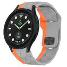 For Samsung Galaxy watch 5 Pro Golf Edition Football Texture Reverse Buckle Silicone Watch Band(Grey Orange) - 1