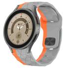 For Samsung Galaxy Watch 5 Pro  45mm Football Texture Reverse Buckle Silicone Watch Band(Grey Orange) - 1