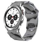 For Samsung  Galaxy Watch 4 Classic 42mm Football Texture Reverse Buckle Silicone Watch Band(Camouflage Gray) - 1