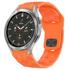 For Samsung  Galaxy Watch 4 Classic 46mm Football Texture Reverse Buckle Silicone Watch Band(Orange) - 1