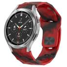 For Samsung  Galaxy Watch 4 Classic 46mm Football Texture Reverse Buckle Silicone Watch Band(Camouflage Red) - 1