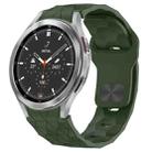 For Samsung  Galaxy Watch 4 Classic 46mm Football Texture Reverse Buckle Silicone Watch Band(Army Green) - 1
