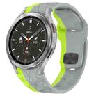 For Samsung  Galaxy Watch 4 Classic 46mm Football Texture Reverse Buckle Silicone Watch Band(Grey Green) - 1