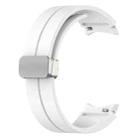 For Samsung Galaxy Watch7 40 / 44mm Magnetic Folding Silver Buckle Silicone Watch Band(White) - 3