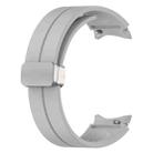 For Samsung Galaxy Watch7 40 / 44mm Magnetic Folding Silver Buckle Silicone Watch Band(Light Gray) - 3