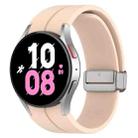 For Samsung Galaxy Watch7 40 / 44mm Magnetic Folding Silver Buckle Silicone Watch Band(Pink) - 1