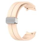 For Samsung Galaxy Watch7 40 / 44mm Magnetic Folding Silver Buckle Silicone Watch Band(Pink) - 3