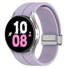 For Samsung Galaxy Watch7 40 / 44mm Magnetic Folding Silver Buckle Silicone Watch Band(Purple) - 1