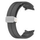 For Samsung Galaxy Watch7 40 / 44mm Magnetic Folding Silver Buckle Silicone Watch Band(Space Gray) - 3