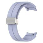 For Samsung Galaxy Watch7 40 / 44mm Magnetic Folding Silver Buckle Silicone Watch Band(Light Blue) - 3