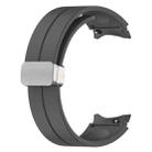 For Samsung Galaxy Watch FE 40mm Magnetic Folding Silver Buckle Silicone Watch Band(Space Gray) - 3