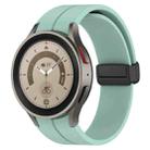 For Samsung Galaxy Watch FE 40mm Magnetic Folding Black Buckle Silicone Watch Band(Teal Green) - 1