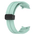 For Samsung Galaxy Watch FE 40mm Magnetic Folding Black Buckle Silicone Watch Band(Teal Green) - 3