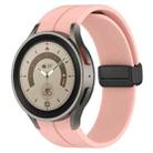 For Samsung Galaxy Watch FE 40mm Magnetic Folding Black Buckle Silicone Watch Band(Light Pink) - 1