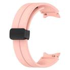 For Samsung Galaxy Watch FE 40mm Magnetic Folding Black Buckle Silicone Watch Band(Light Pink) - 3