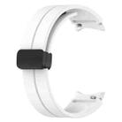 For Samsung Galaxy Watch FE 40mm Magnetic Folding Black Buckle Silicone Watch Band(White) - 3