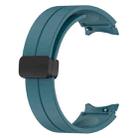 For Samsung Galaxy Watch FE 40mm Magnetic Folding Black Buckle Silicone Watch Band(Navy Green) - 3