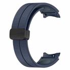 For Samsung Galaxy Watch FE 40mm Magnetic Folding Black Buckle Silicone Watch Band(Midnight Blue) - 3