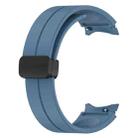 For Samsung Galaxy Watch7 40 / 44mm Magnetic Folding Black Buckle Silicone Watch Band(Blue) - 3