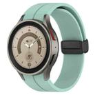 For Samsung Galaxy Watch7 40 / 44mm Magnetic Folding Black Buckle Silicone Watch Band(Teal Green) - 1