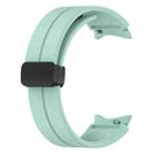 For Samsung Galaxy Watch7 40 / 44mm Magnetic Folding Black Buckle Silicone Watch Band(Teal Green) - 3