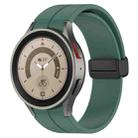 For Samsung Galaxy Watch7 40 / 44mm Magnetic Folding Black Buckle Silicone Watch Band(Dark Green) - 1
