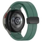 For Samsung Galaxy Watch7 40 / 44mm Magnetic Folding Black Buckle Silicone Watch Band(Dark Green) - 2