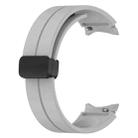 For Samsung Galaxy Watch7 40 / 44mm Magnetic Folding Black Buckle Silicone Watch Band(Light Gray) - 3