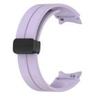 For Samsung Galaxy Watch7 40 / 44mm Magnetic Folding Black Buckle Silicone Watch Band(Purple) - 3