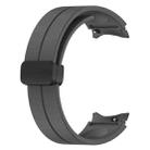 For Samsung Galaxy Watch7 40 / 44mm Magnetic Folding Black Buckle Silicone Watch Band(Space Gray) - 3