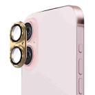 For iPhone 16 / 16 Plus ENKAY Aluminium Alloy Tempered Glass Lens Cover Film(Golden) - 1