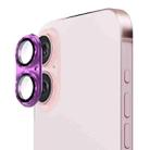 For iPhone 16 / 16 Plus ENKAY Aluminium Alloy Tempered Glass Lens Cover Film(Purple) - 1