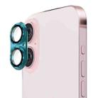 For iPhone 16 / 16 Plus ENKAY Aluminium Alloy Tempered Glass Lens Cover Film(Cyan) - 1