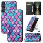 For Sony Xperia 1 VI CaseNeo Colorful Magnetic Leather Phone Case(Purple Scales) - 1