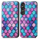 For Sony Xperia 1 VI CaseNeo Colorful Magnetic Leather Phone Case(Purple Scales) - 2