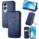 For OPPO A60 Cubic Grid Pressed Magnetic Leather Phone Case(Blue) - 1